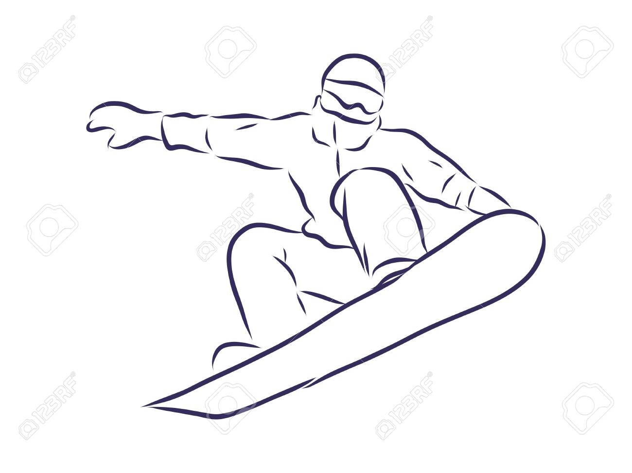 Сноубордист простой растровый рисунок