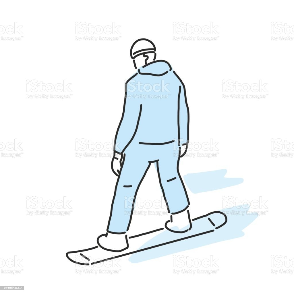 Сноубордист нарисовать легко и быстро