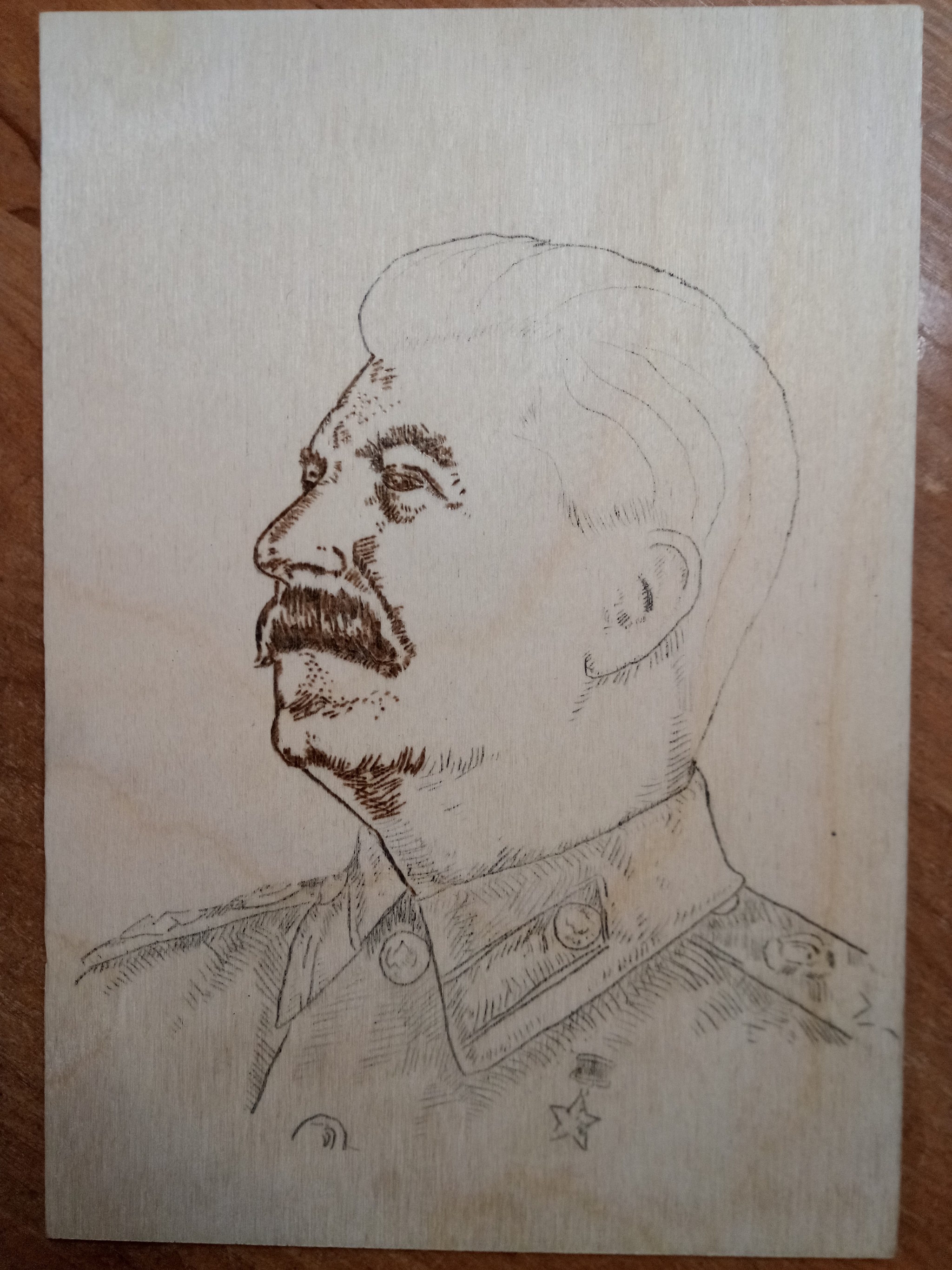 Пирография Сталин