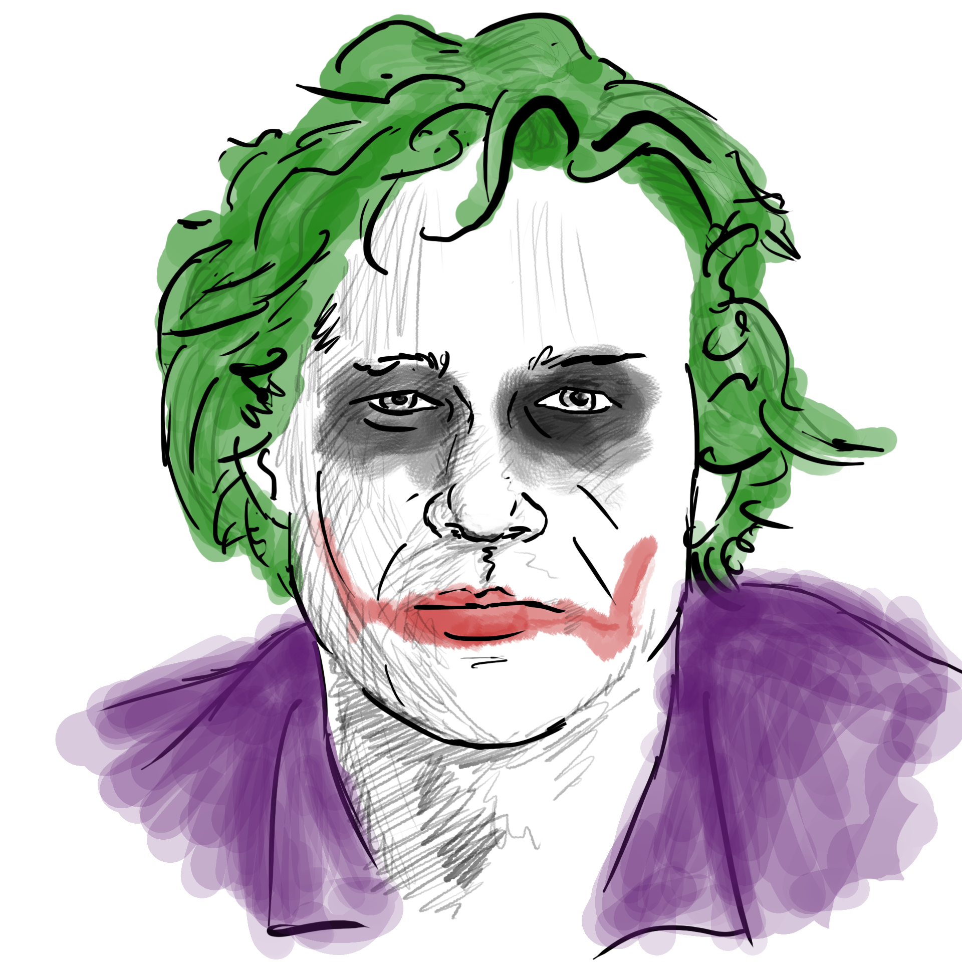 Heath ledger drawing easy sketch joker