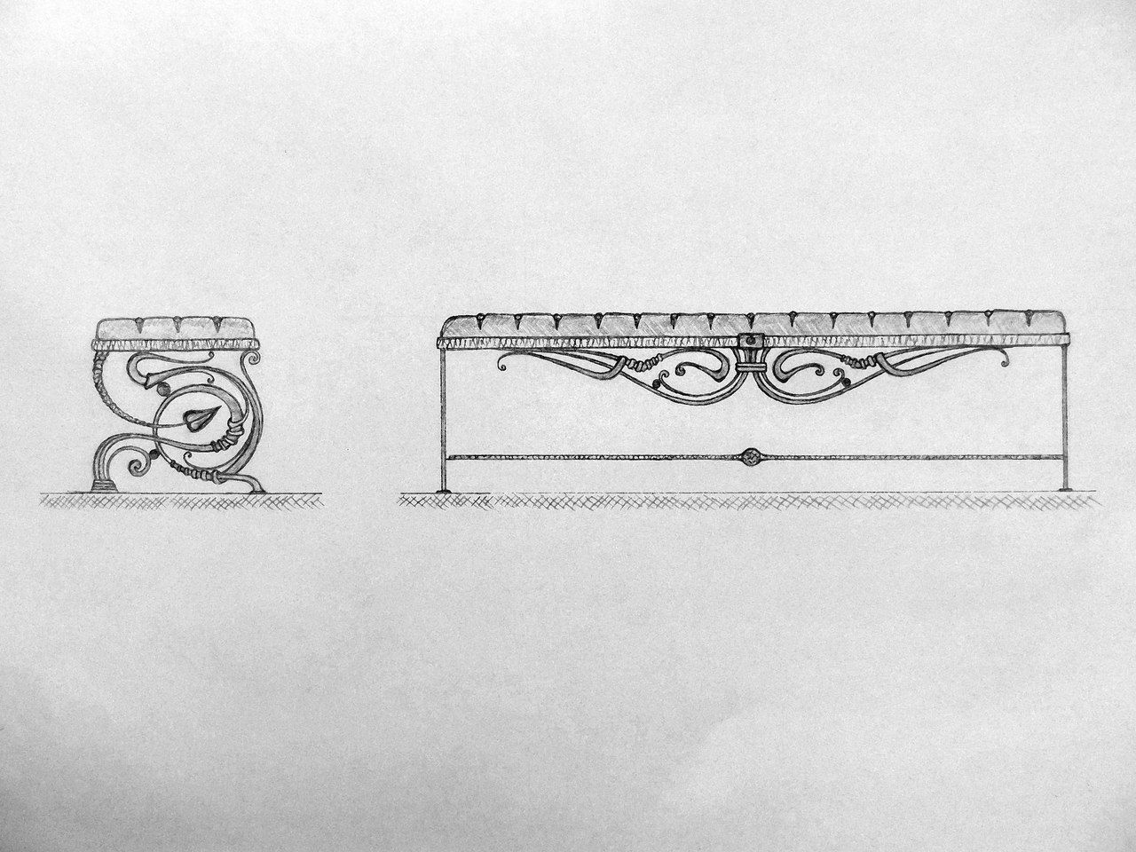 Кованые скамейки фото рисунки эскизы