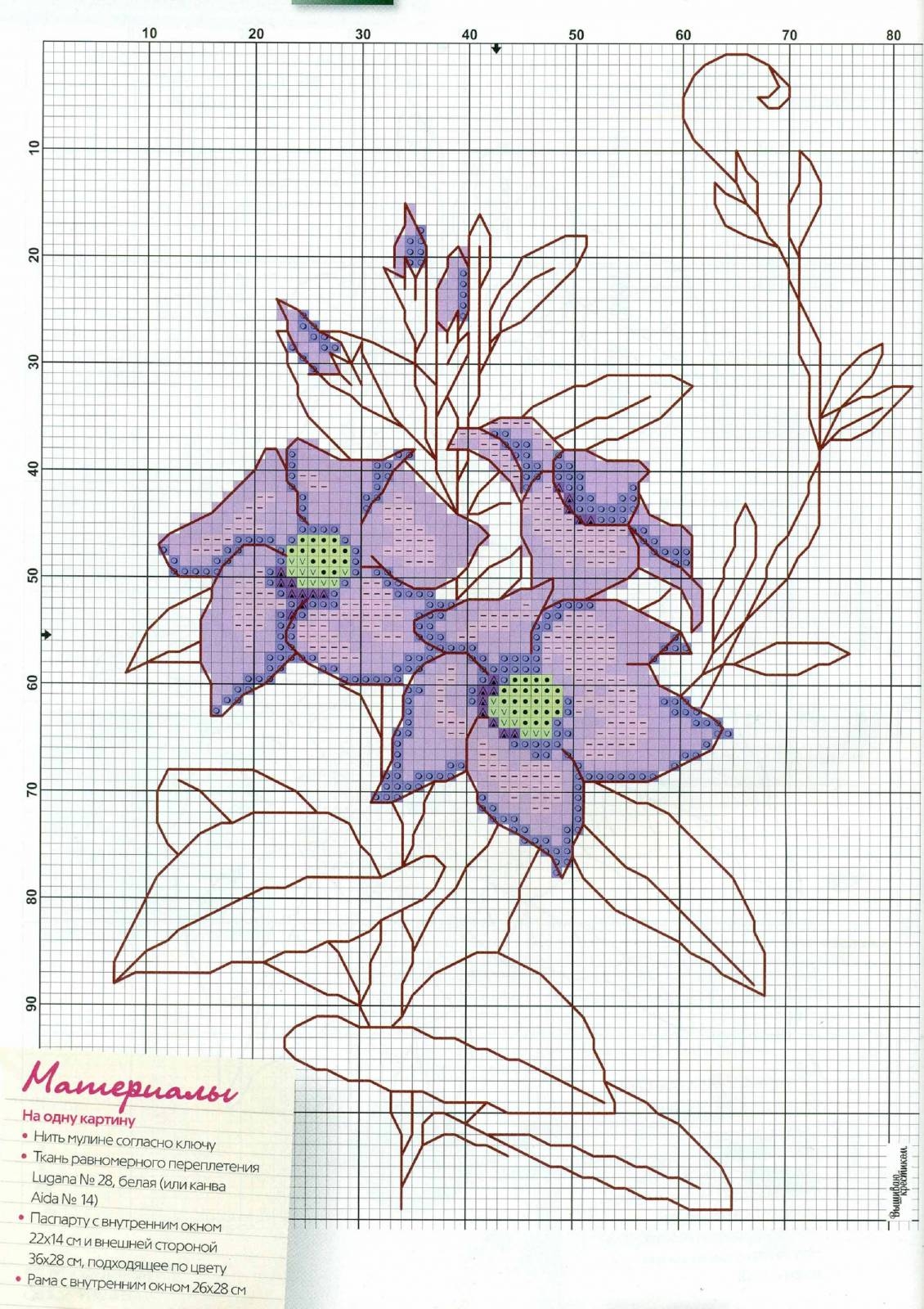 Схема вышивки стилизованные цветы
