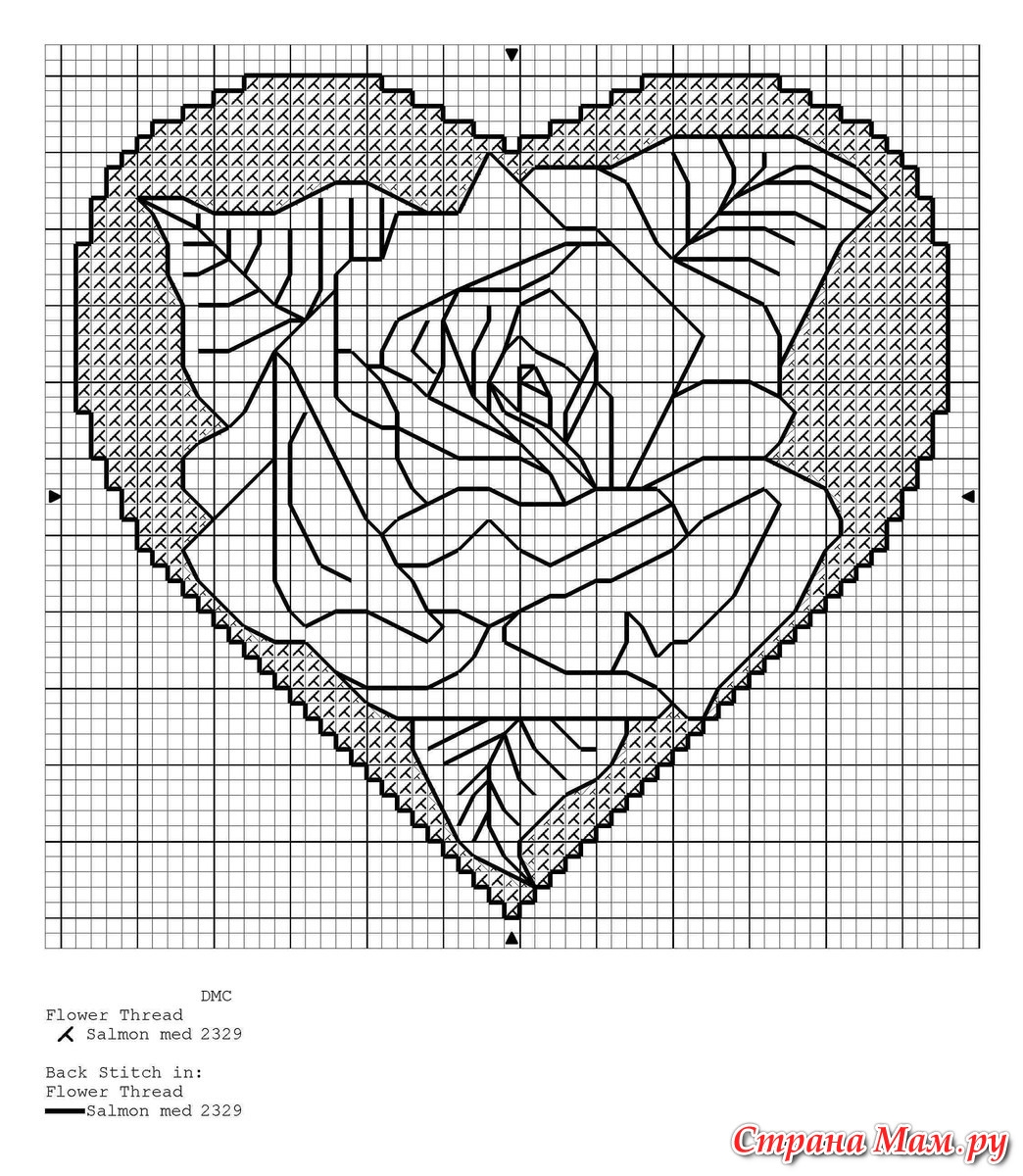 Схема вышивки сердце