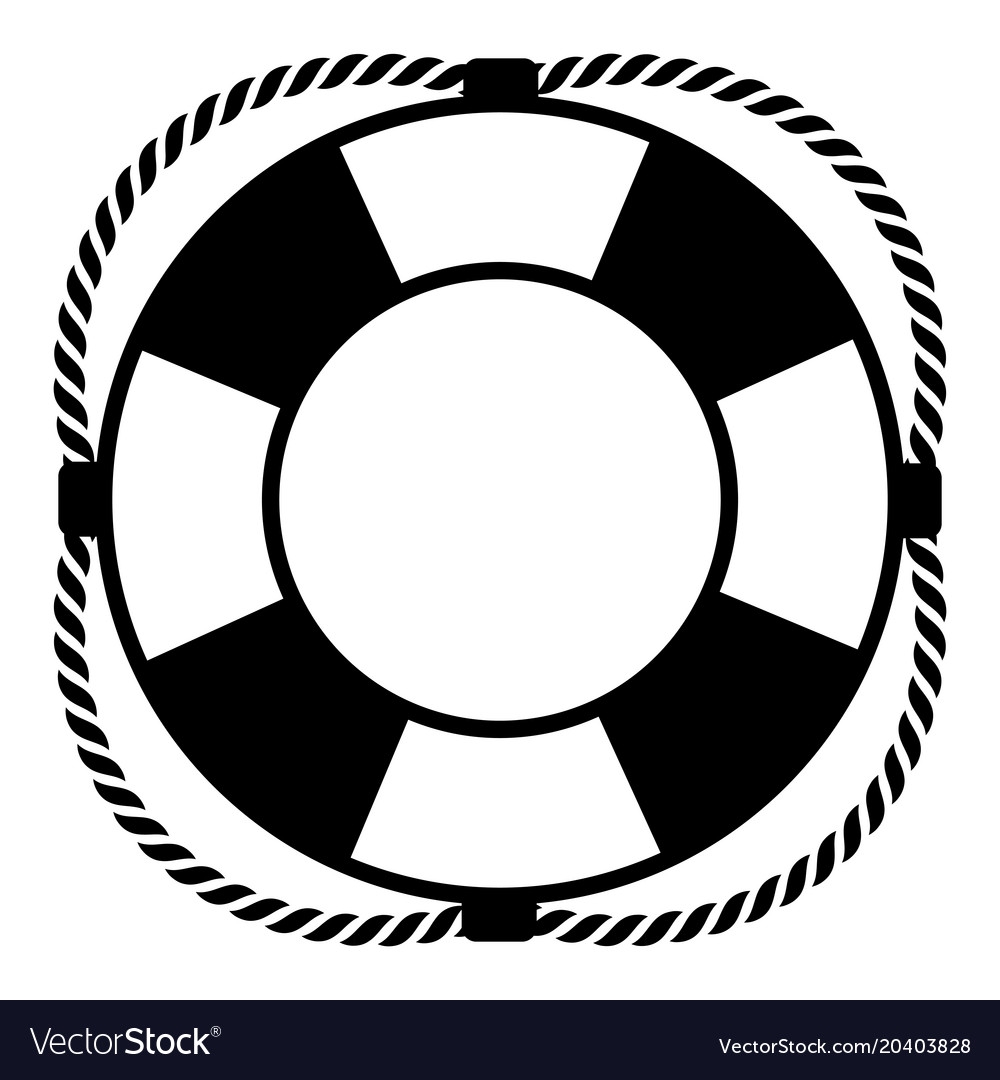Спасательный круг черно белый