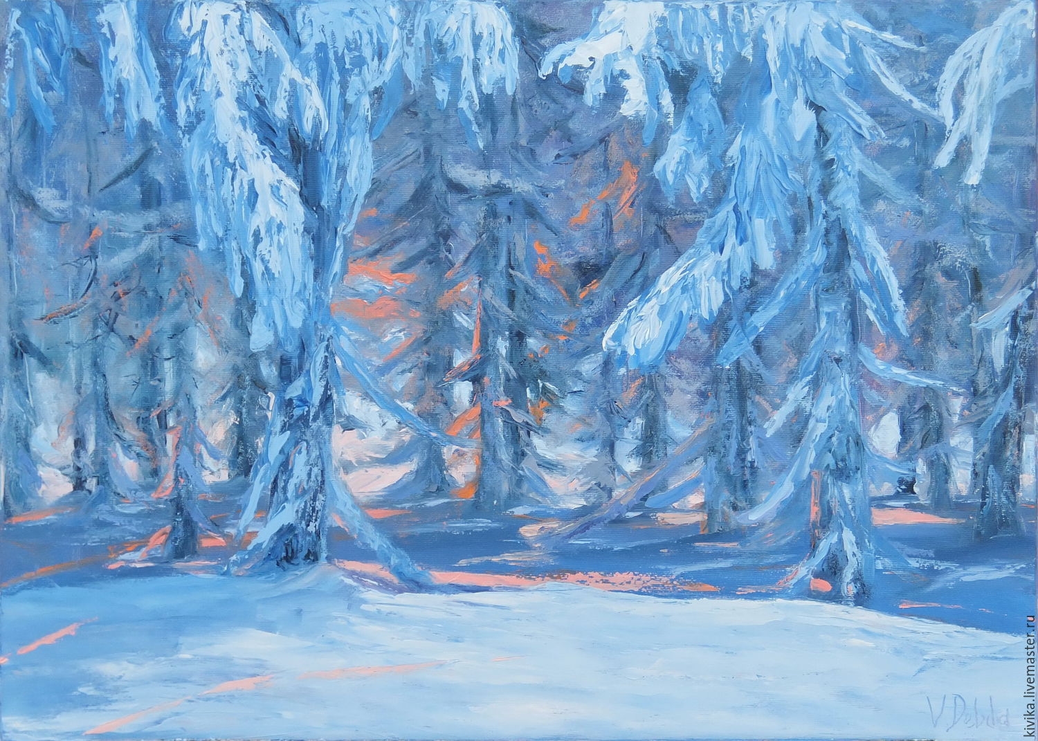 Заснеженный лес из сказки