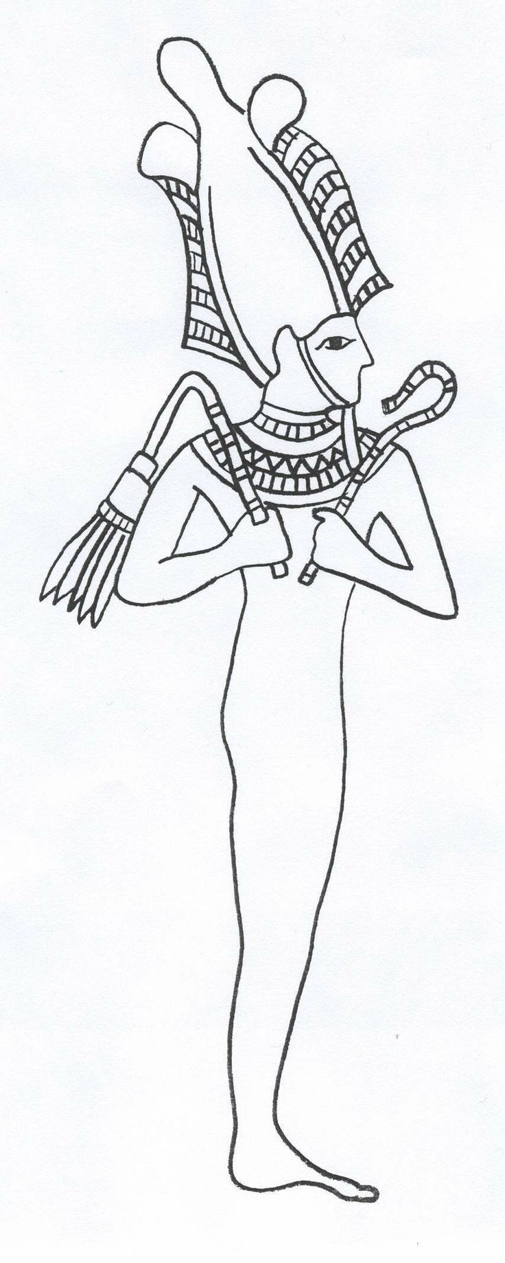 Бог Осирис в древнем Египте раскраска