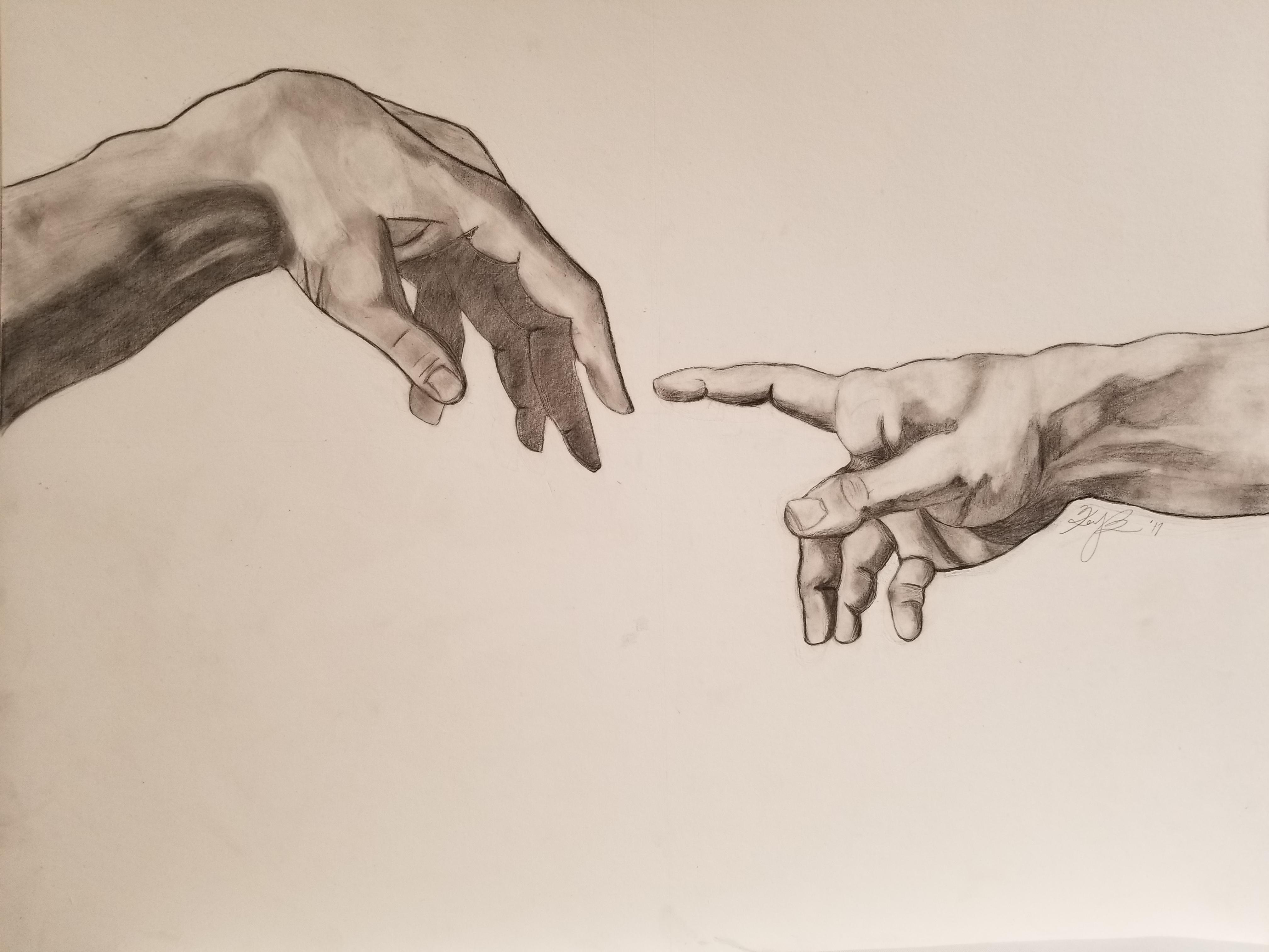 Сотворение Адама картина Микеланджело