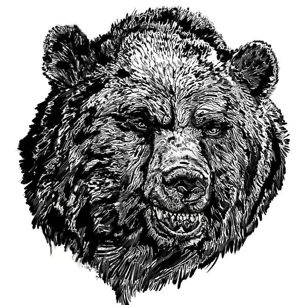 Стилизованная голова медведя