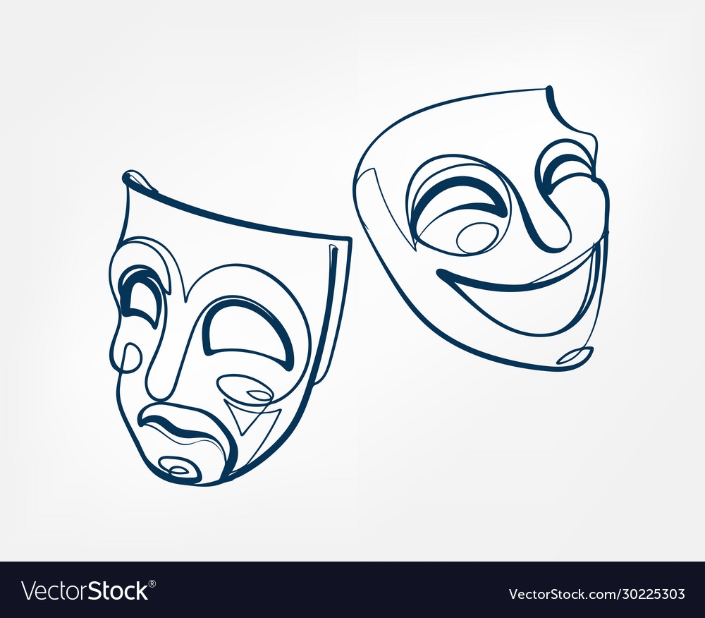 Театральная маска линия