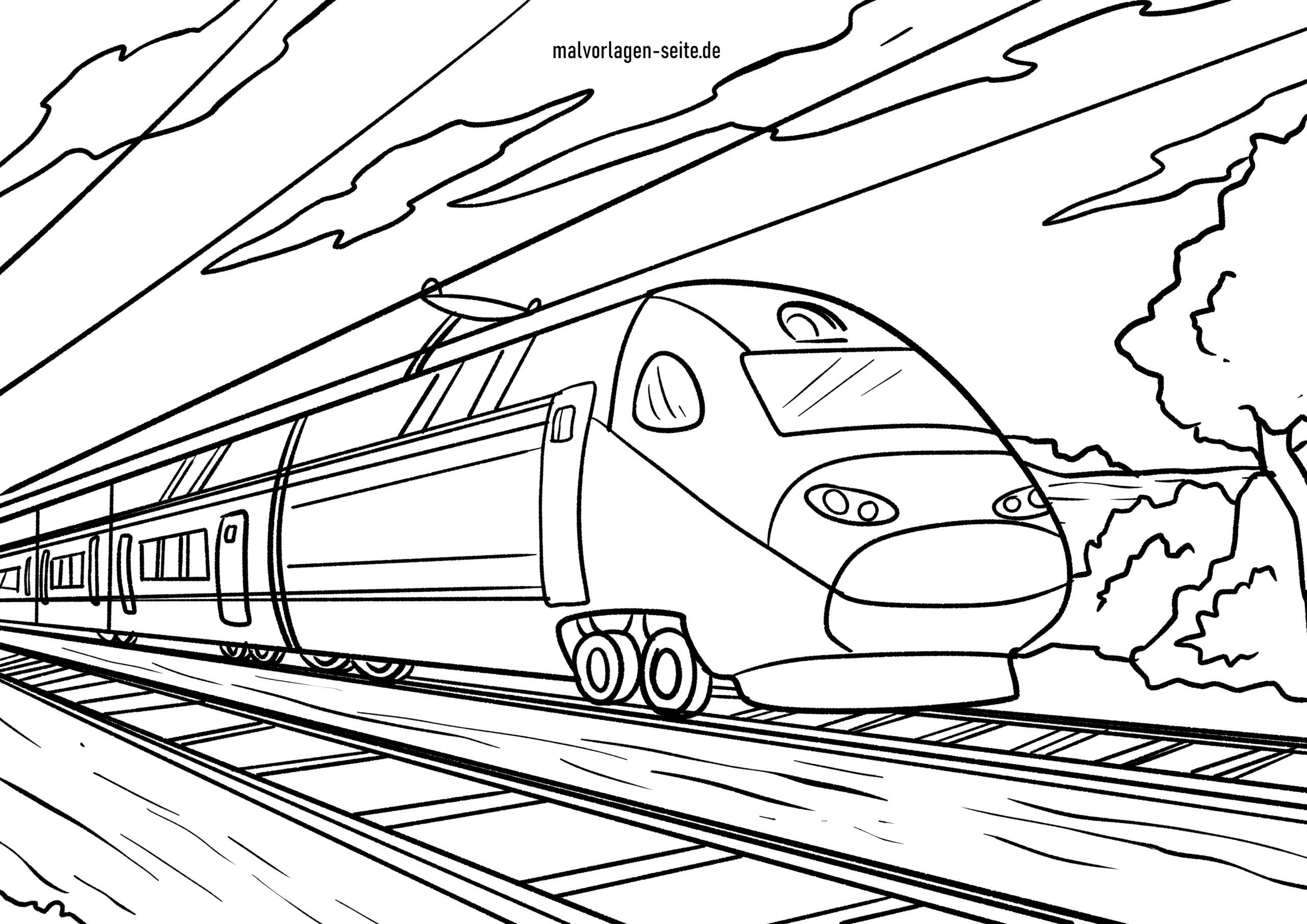 Скоростной поезд раскраска - 52 фото