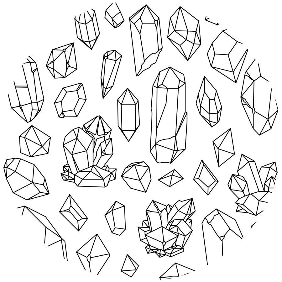 Раскраски кристаллы драгоценных камней