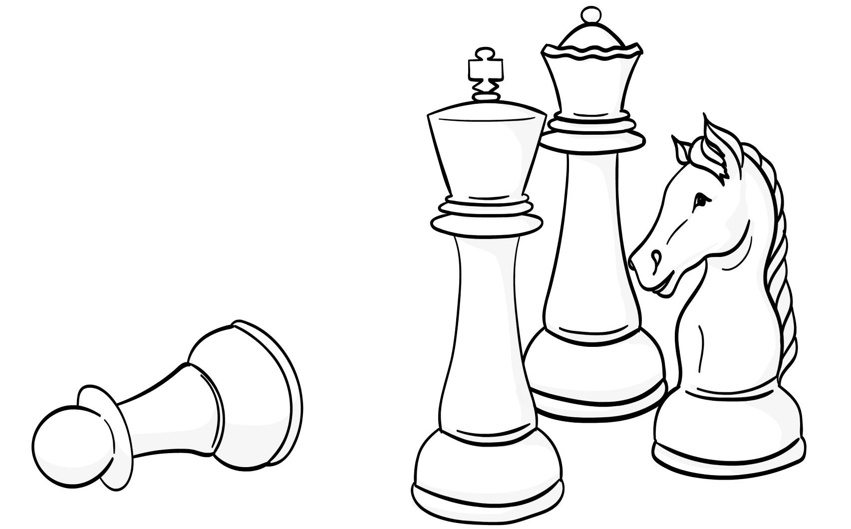 Шахматный конь рисунок карандашом