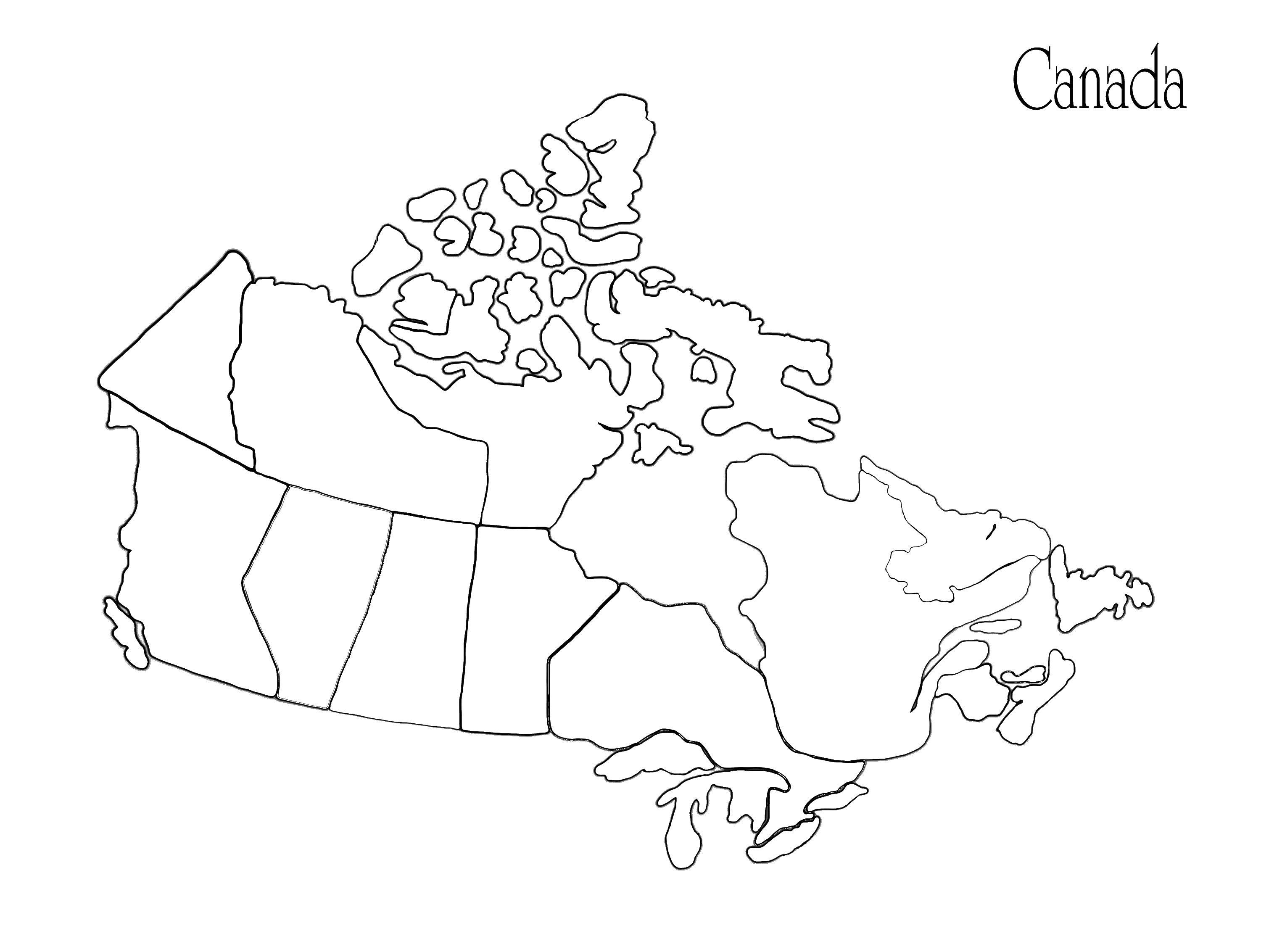 Карта Канады пустая