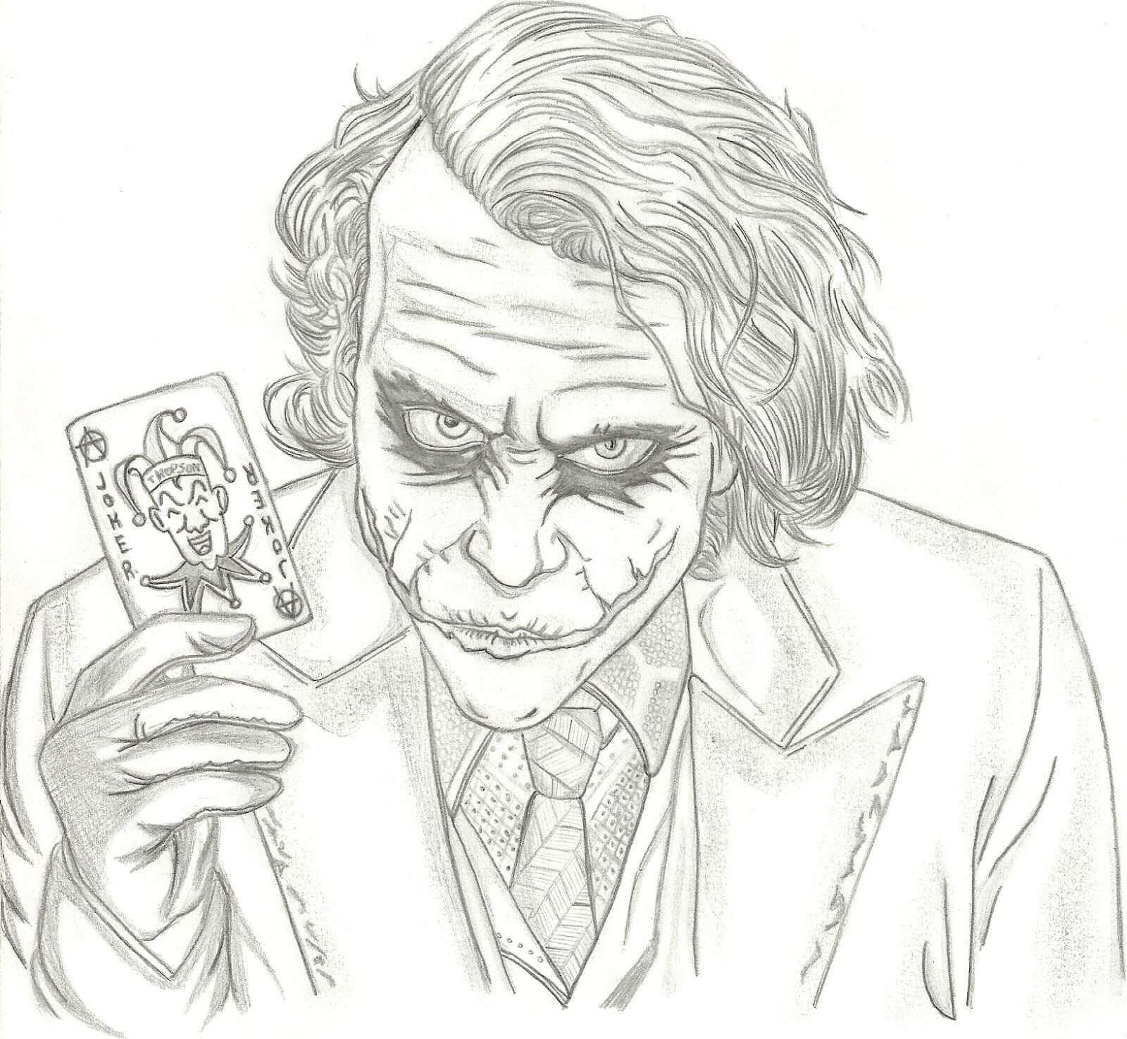 Джокер рисунок для срисовки