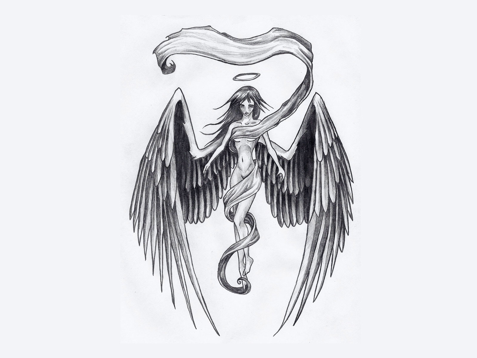 Рисунки карандашом демоны с крыльями