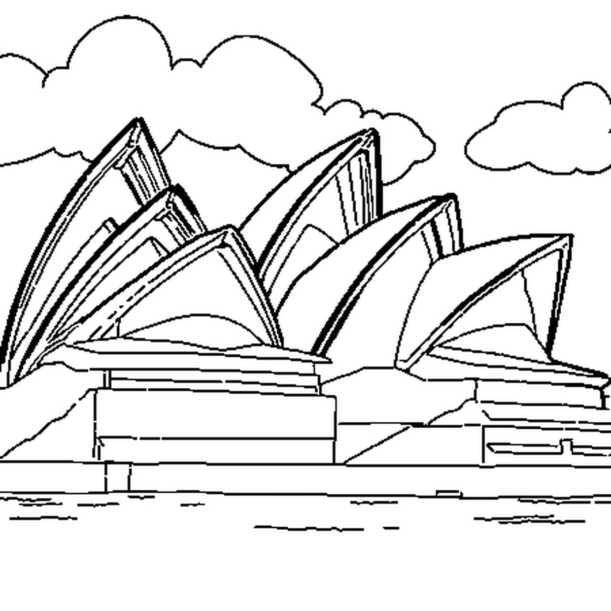 Сиднейский оперный театр Австралия раскраска