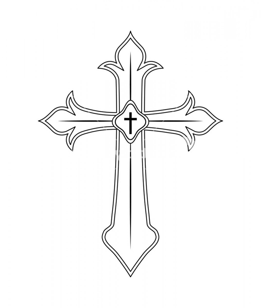 Wooden Catholic Cross vector