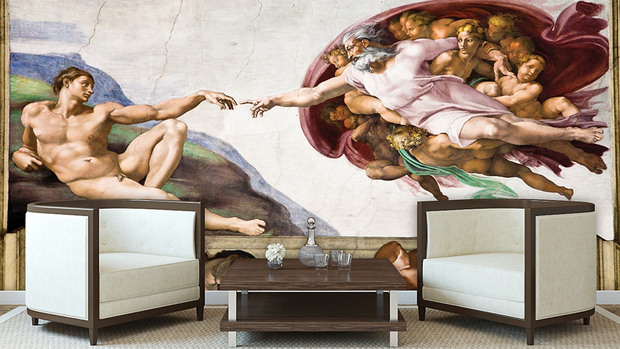 Картина Микеланджело Сотворение Адама Эстетика