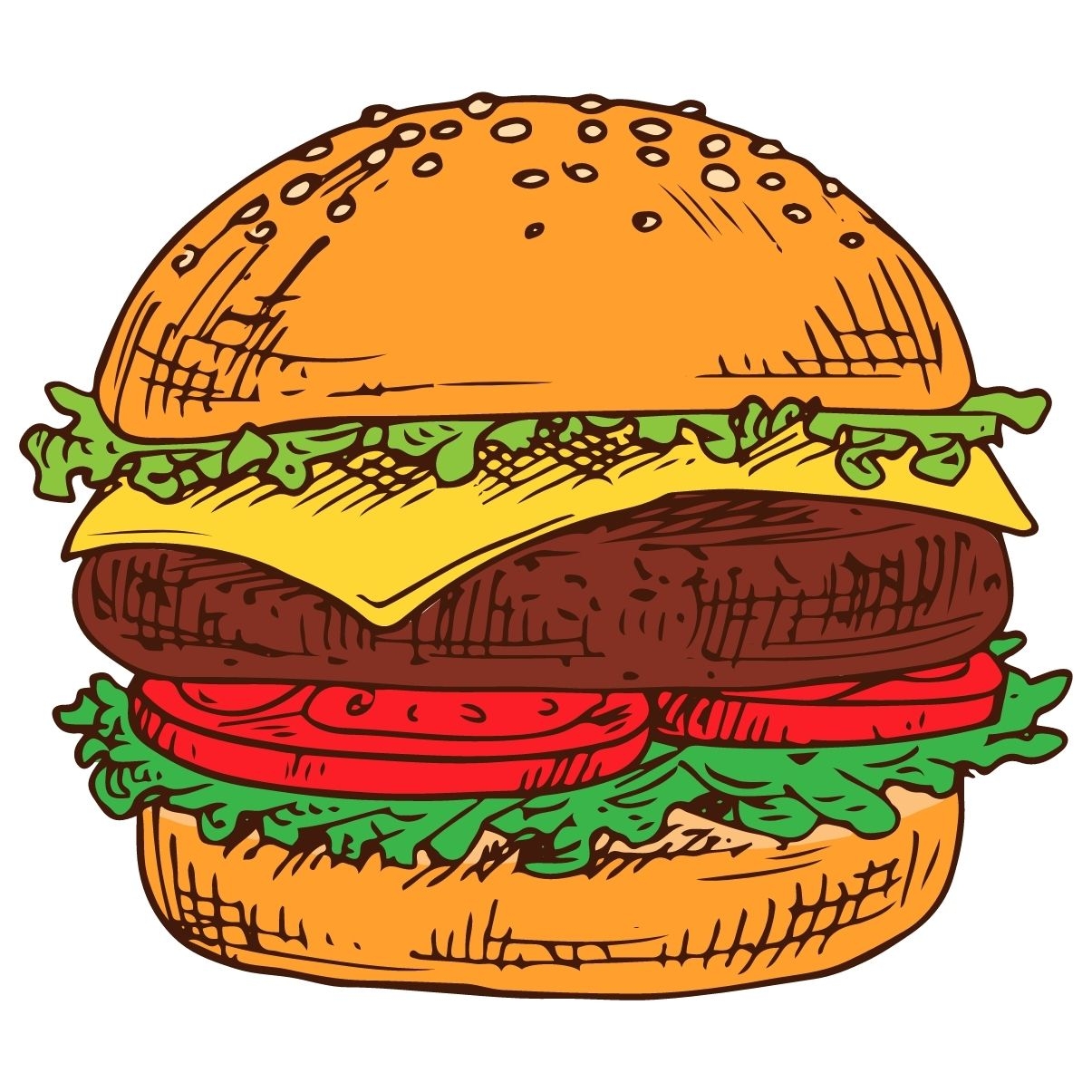 Гамбургер нарисовать ф