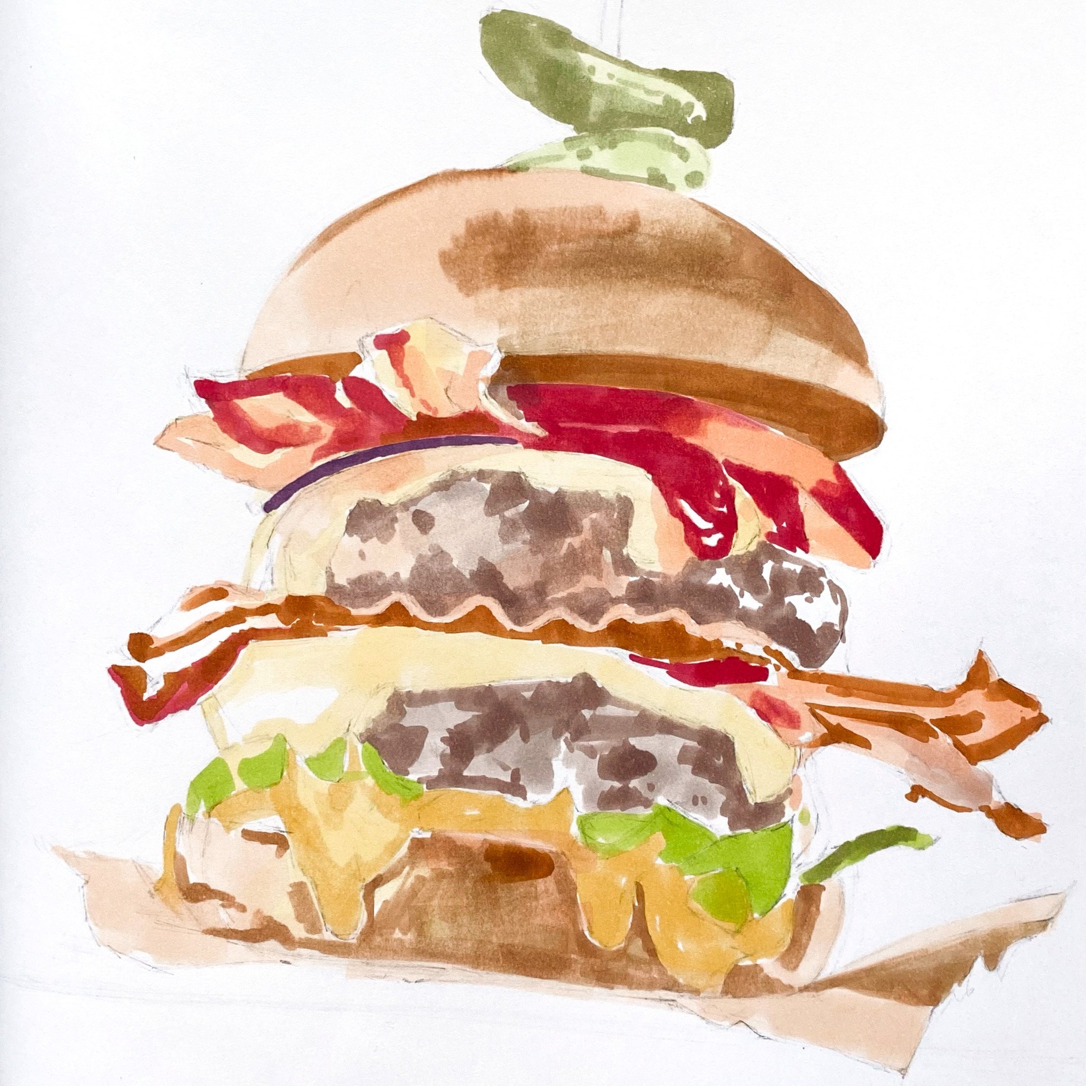 Нарисованный гамбургер