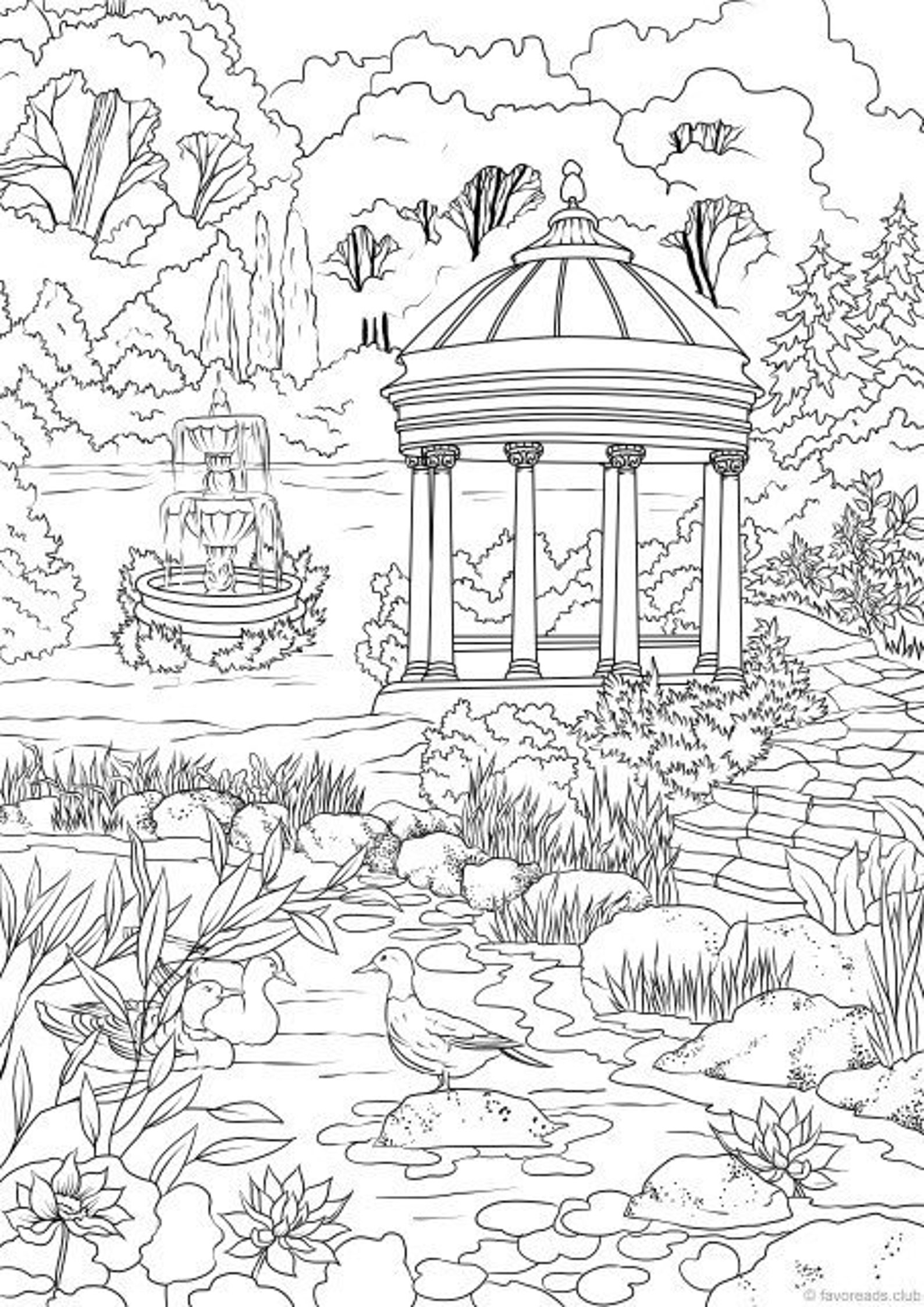 Раскраска Никитский Ботанический сад