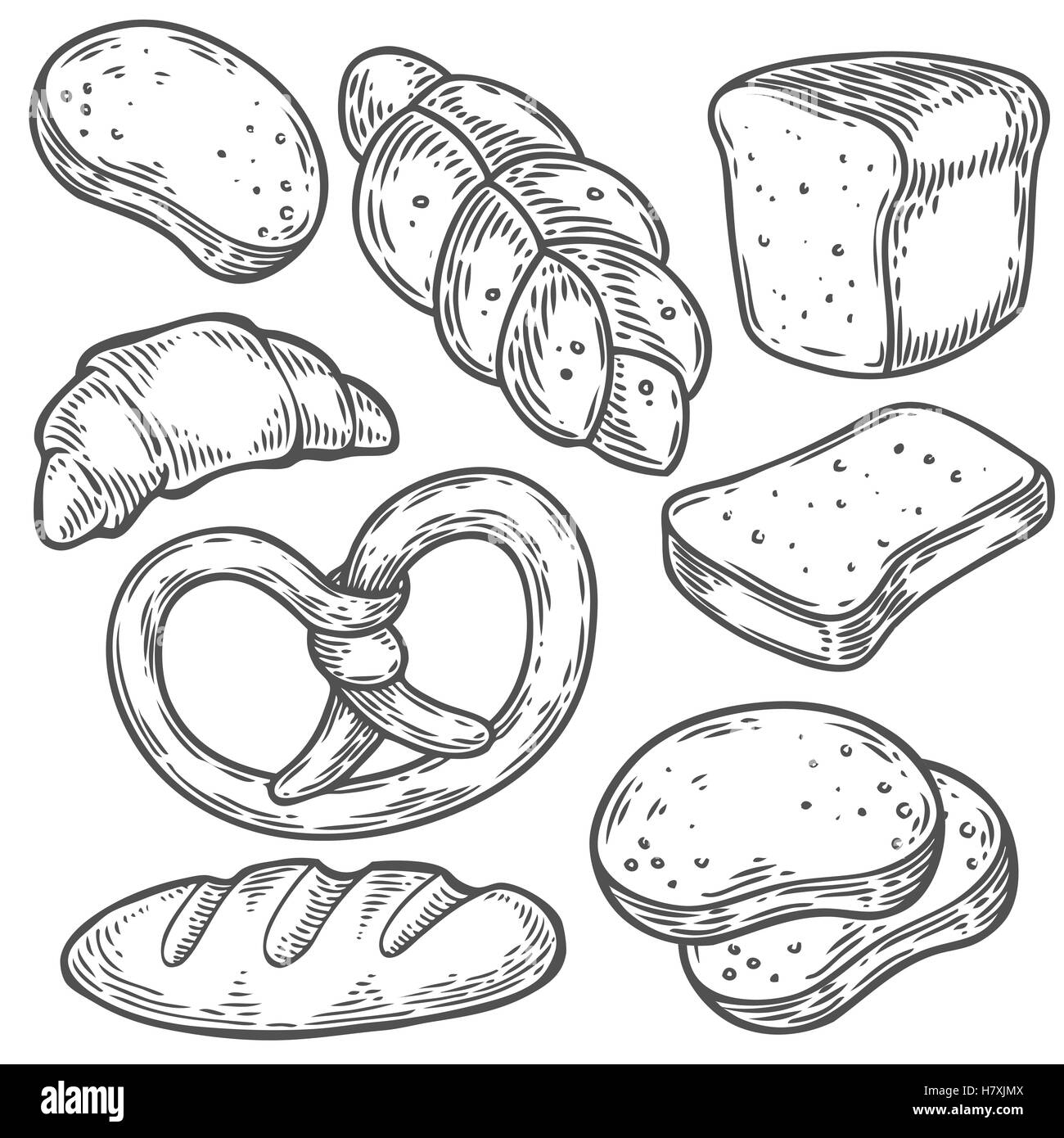 Раскраска хлеба и хлебобулочных изделий