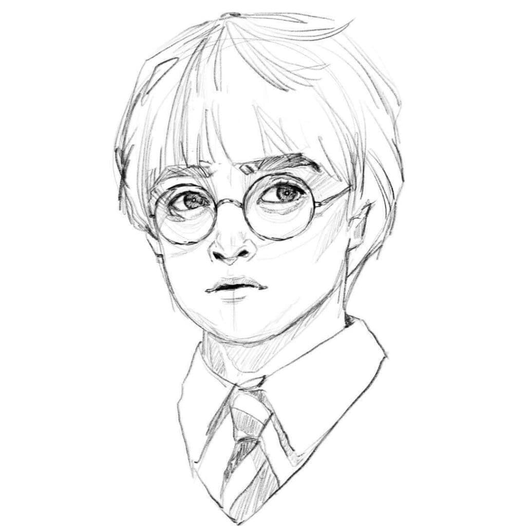 Как нарисовать Гарри Поттера поэтапно?