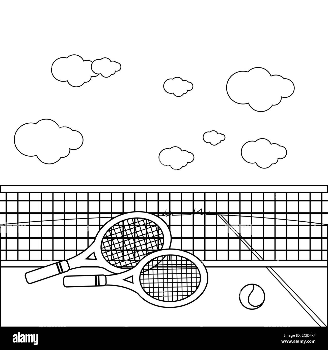 Теннисный корт раскраска