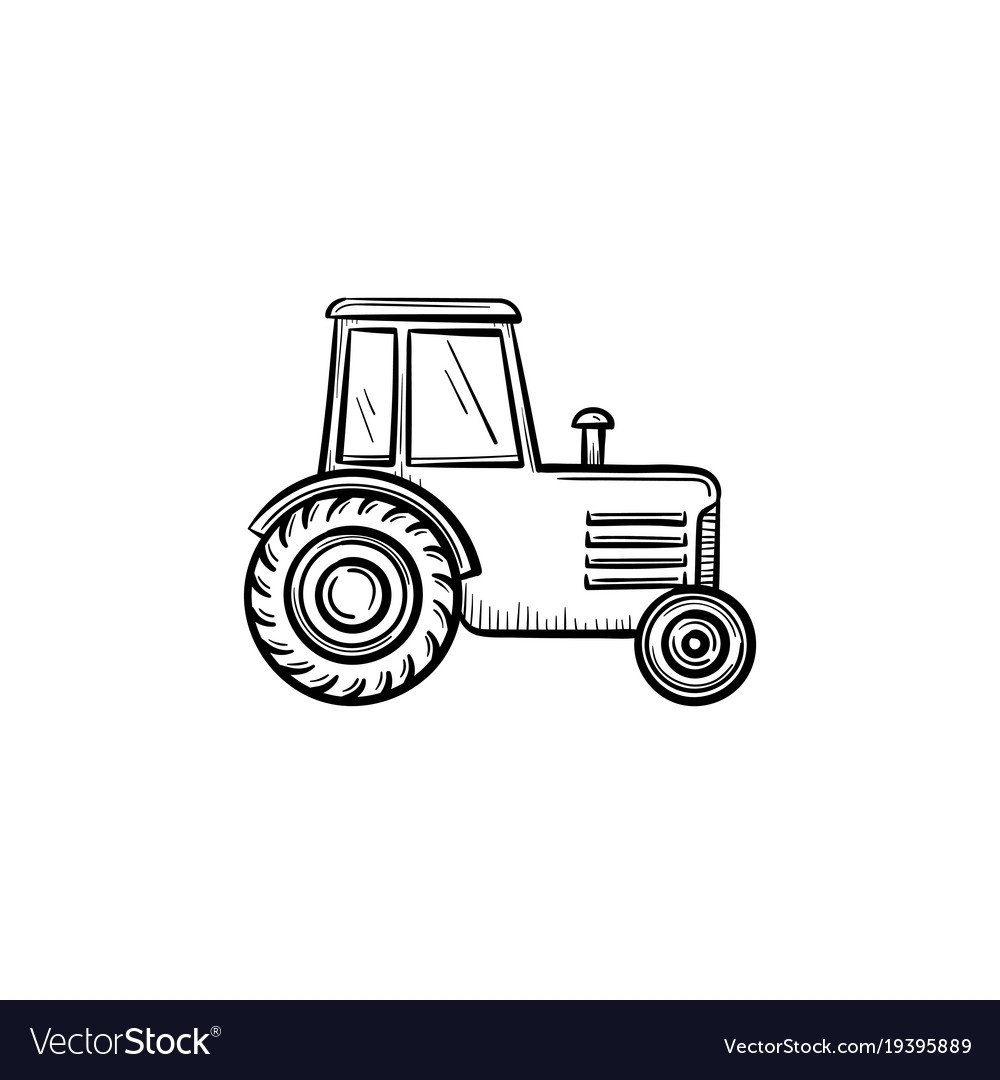 Трактор рисунок контур