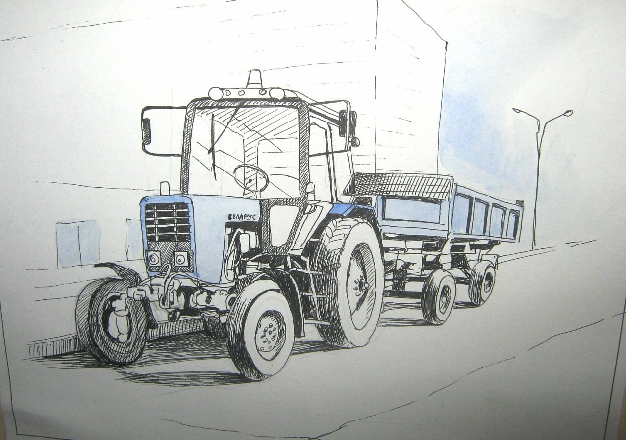 Нарисовать трактор МТЗ 80