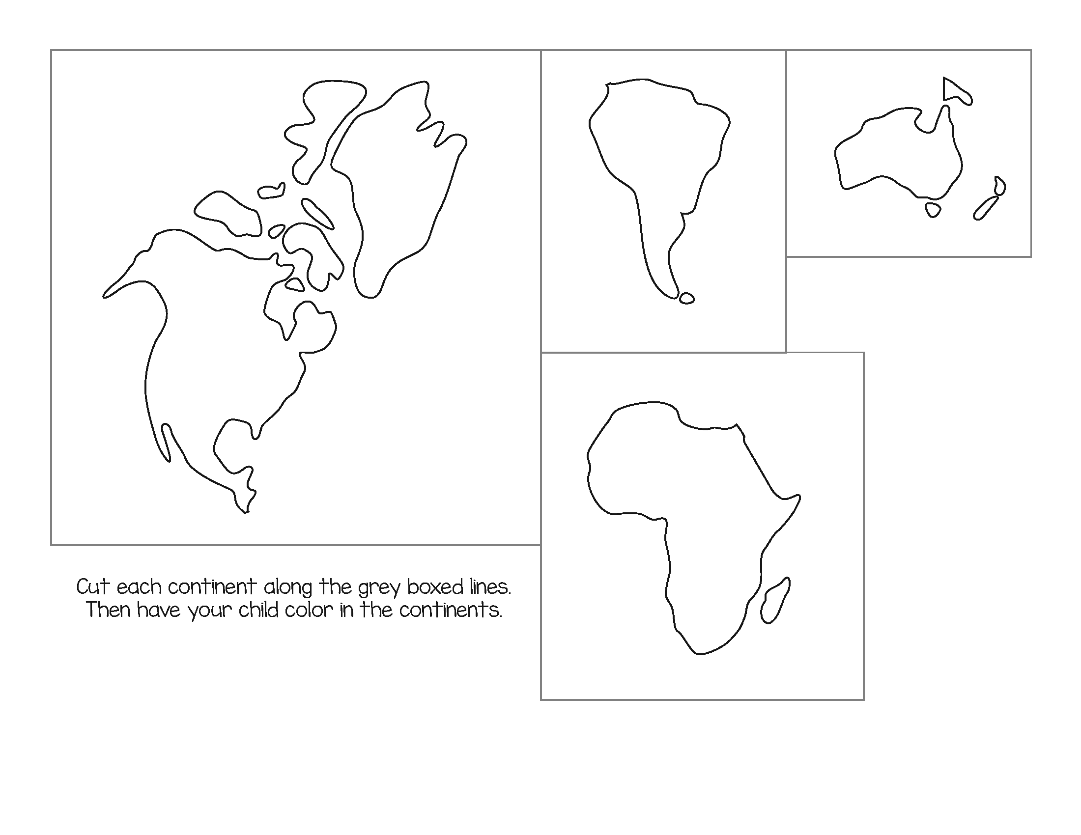 Раскраска континенты