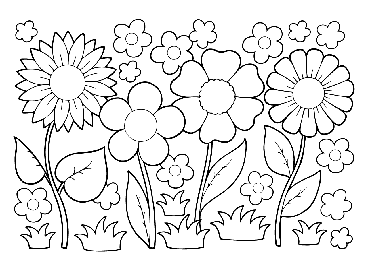 Цветы раскраска для детей