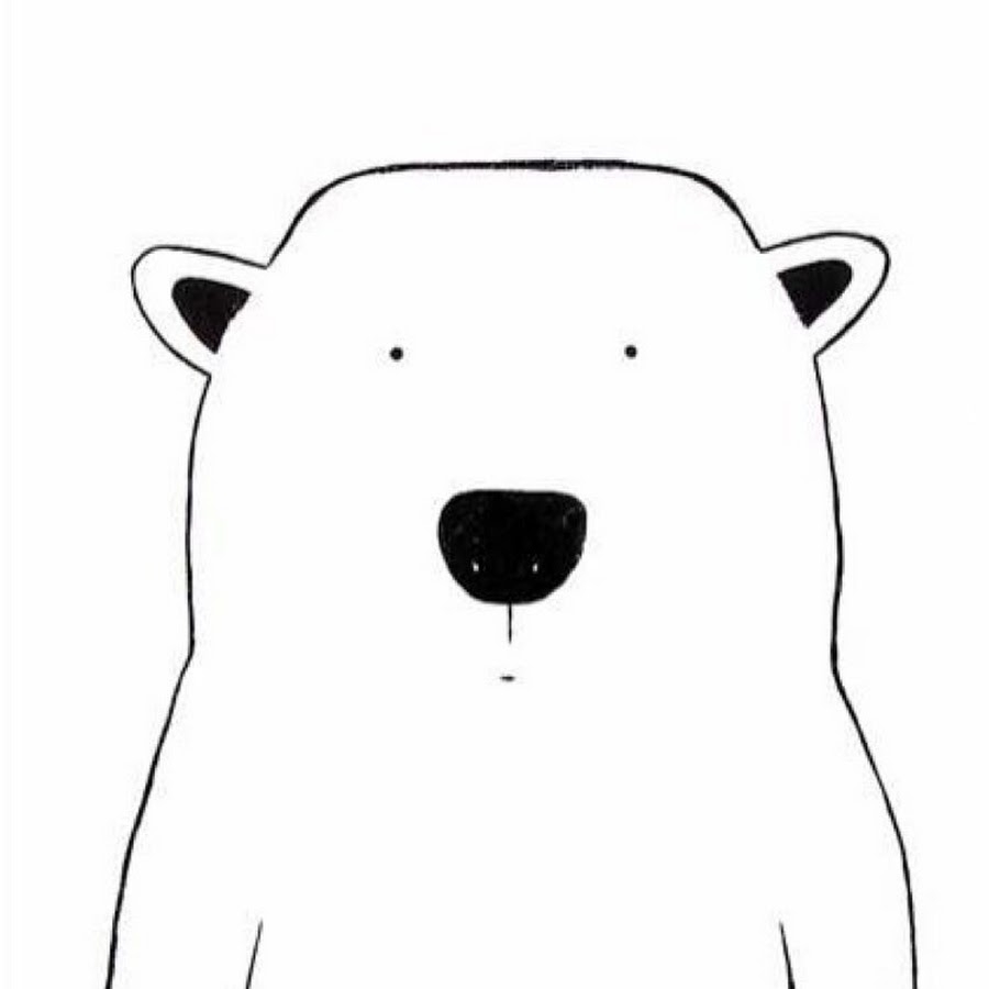 Белый медведь карандашом для срисовки