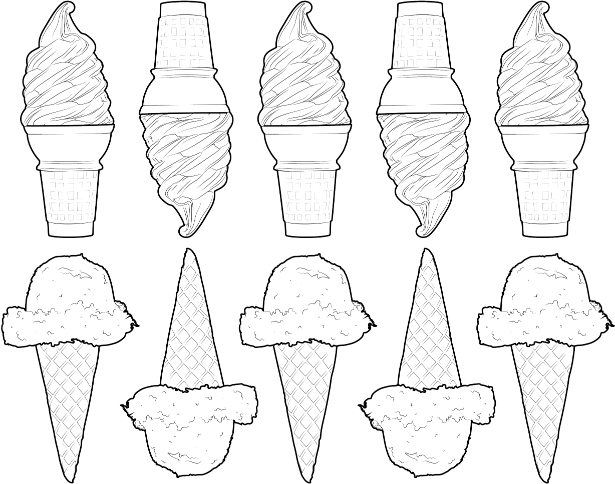 Картинки для раскрашивания мороженое