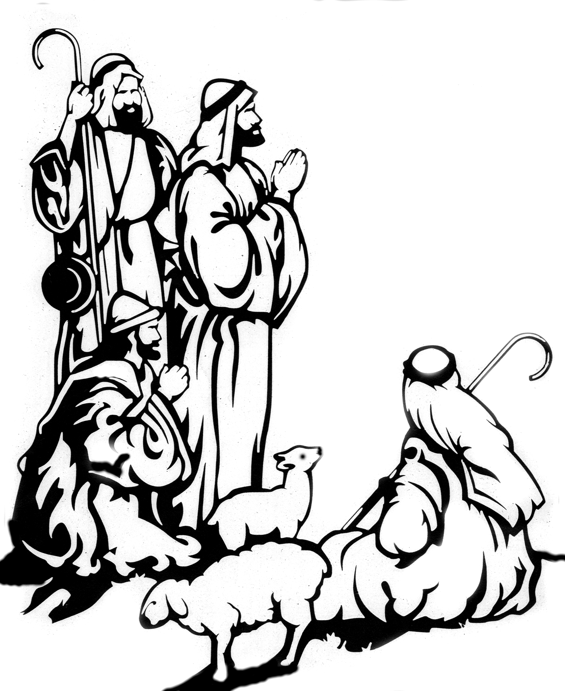 Вектор большие фигуры пастухи волхвы Мария Иосиф