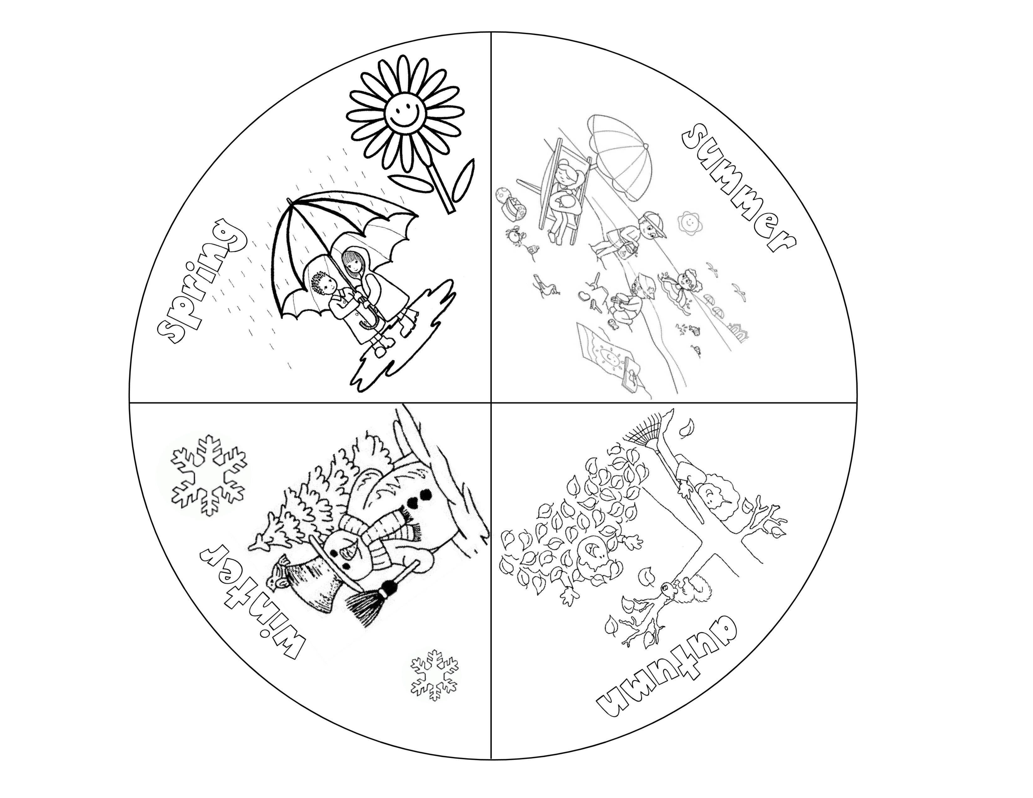 Раскраска времена года по месяцам - 59 фото