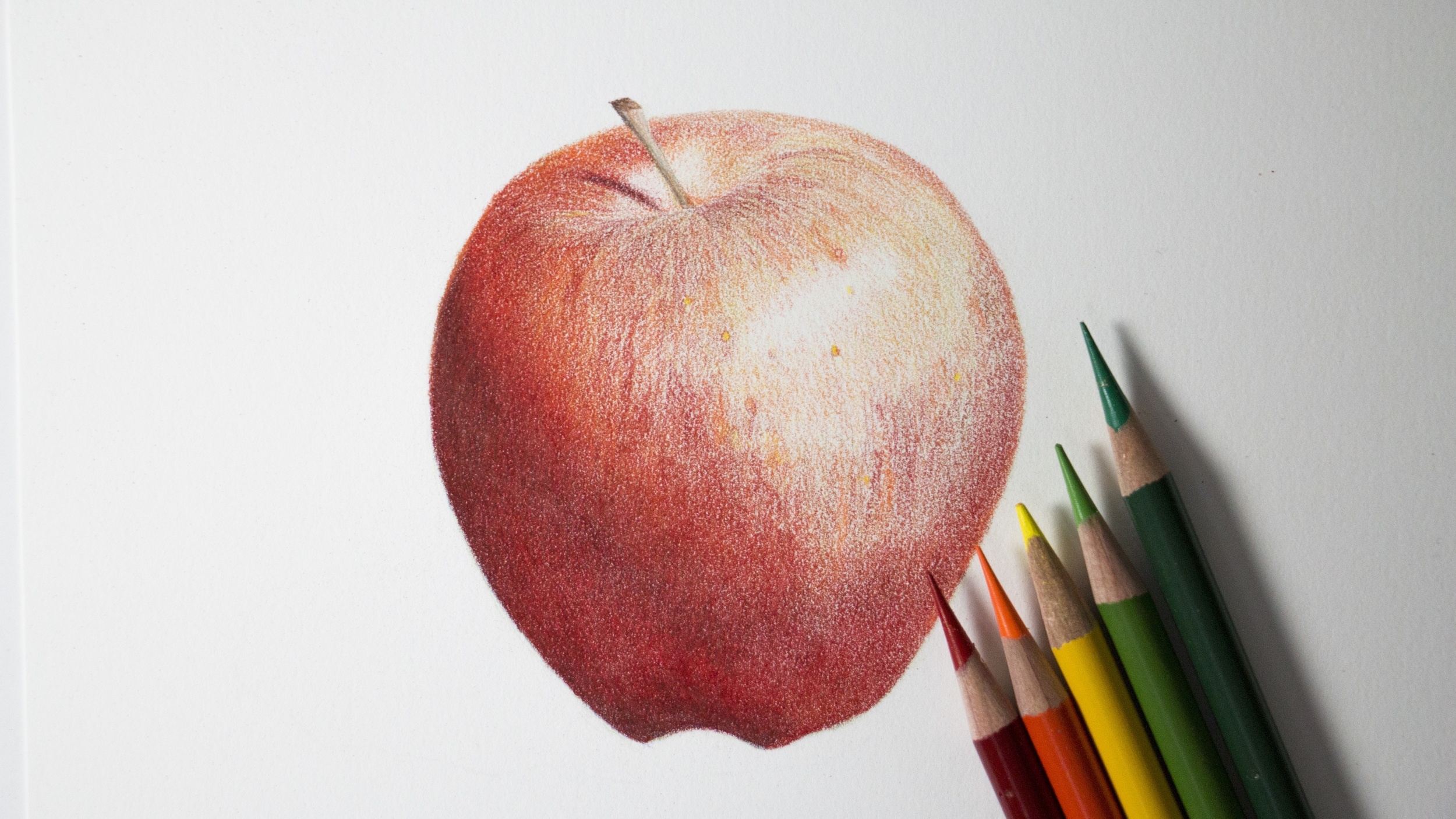 Референс для рисования яблоко цветным карандашом