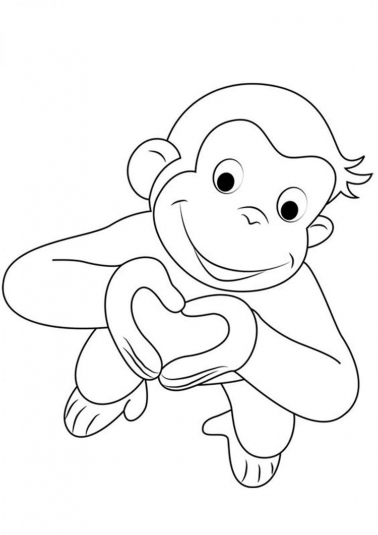 Скачать и распечатать Раскраска обезьянка
