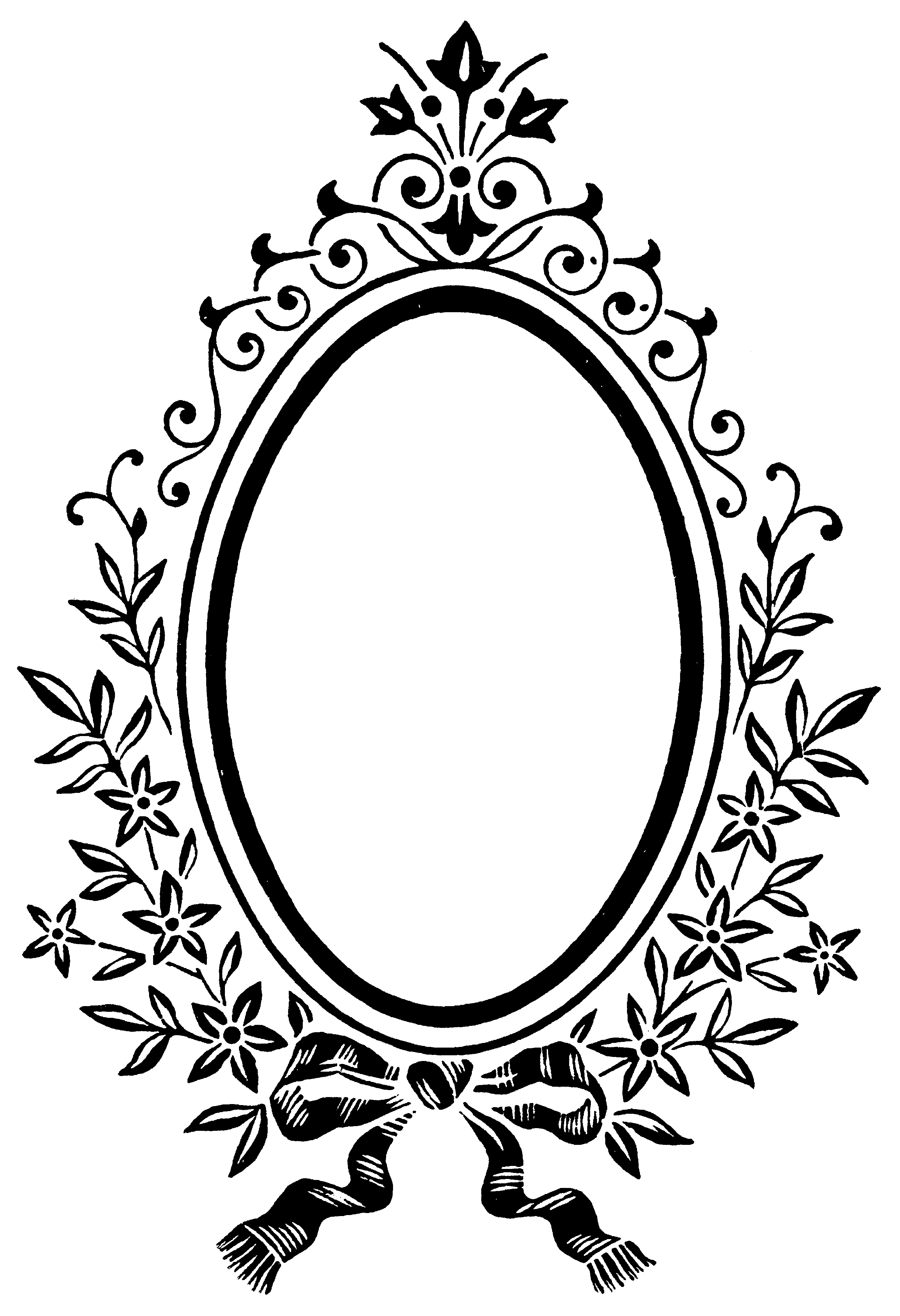 Орнамент для овальной рамки зеркала