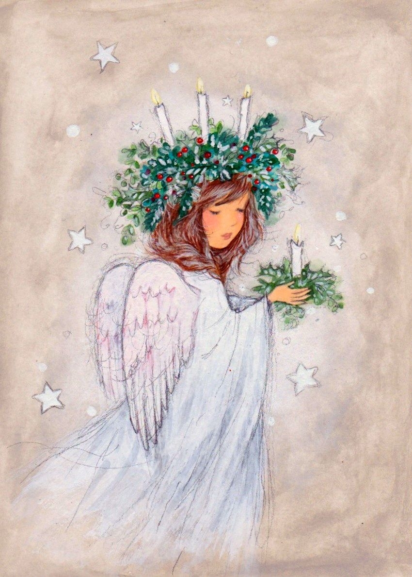 Раскраска - Рождественский ангел