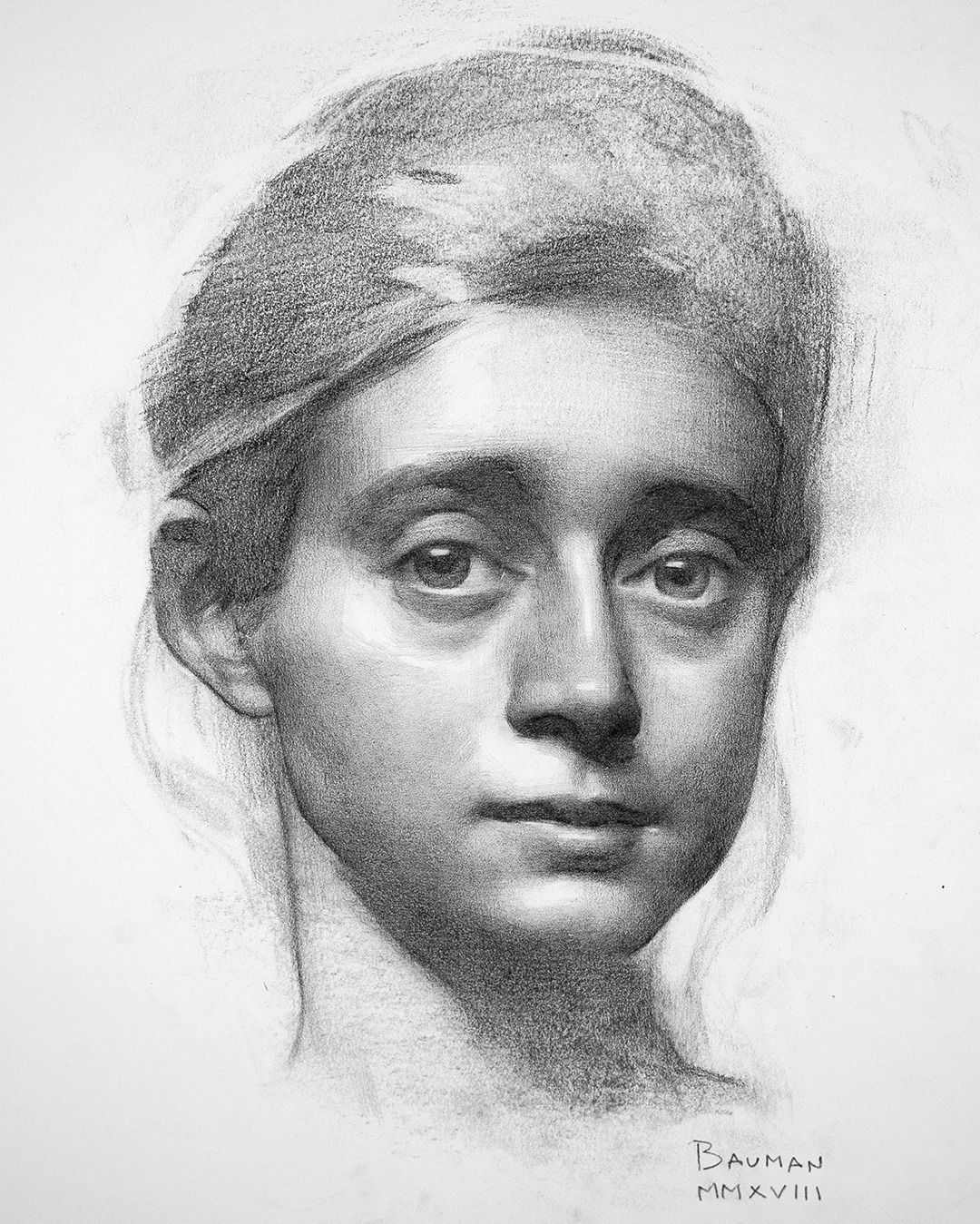 Академический рисунок портрет девушки