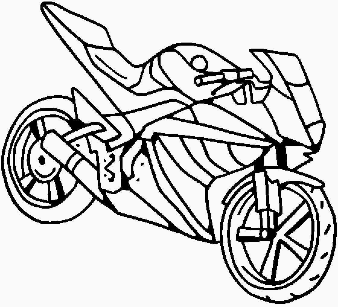 Спортивный мотоцикл раскраска