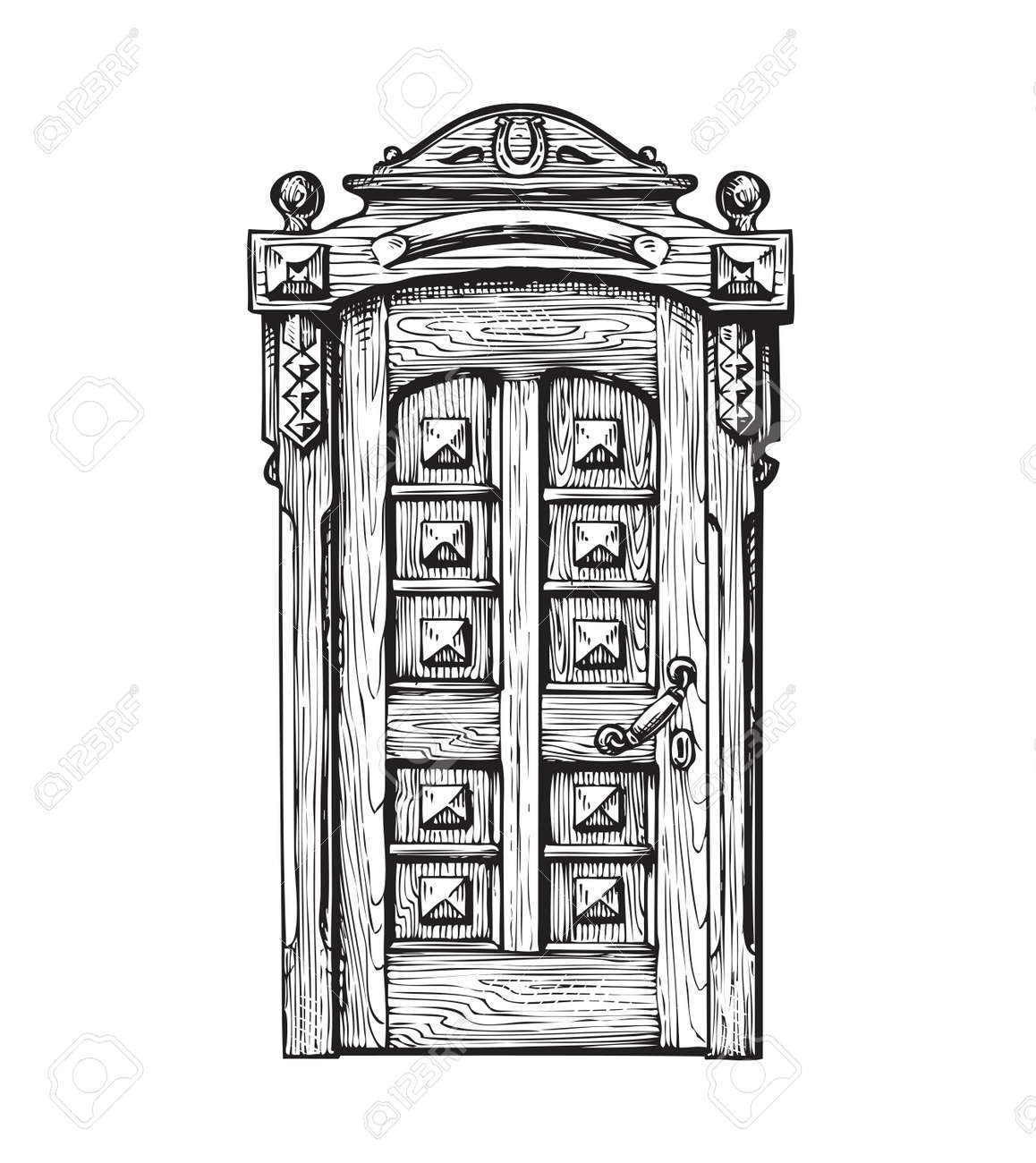 Старинная дверь скетч