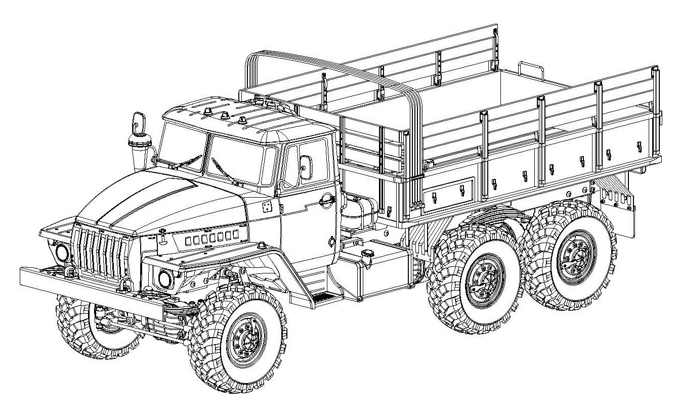 DataLife Engine > Версия для печати > Военный грузовик раскраска