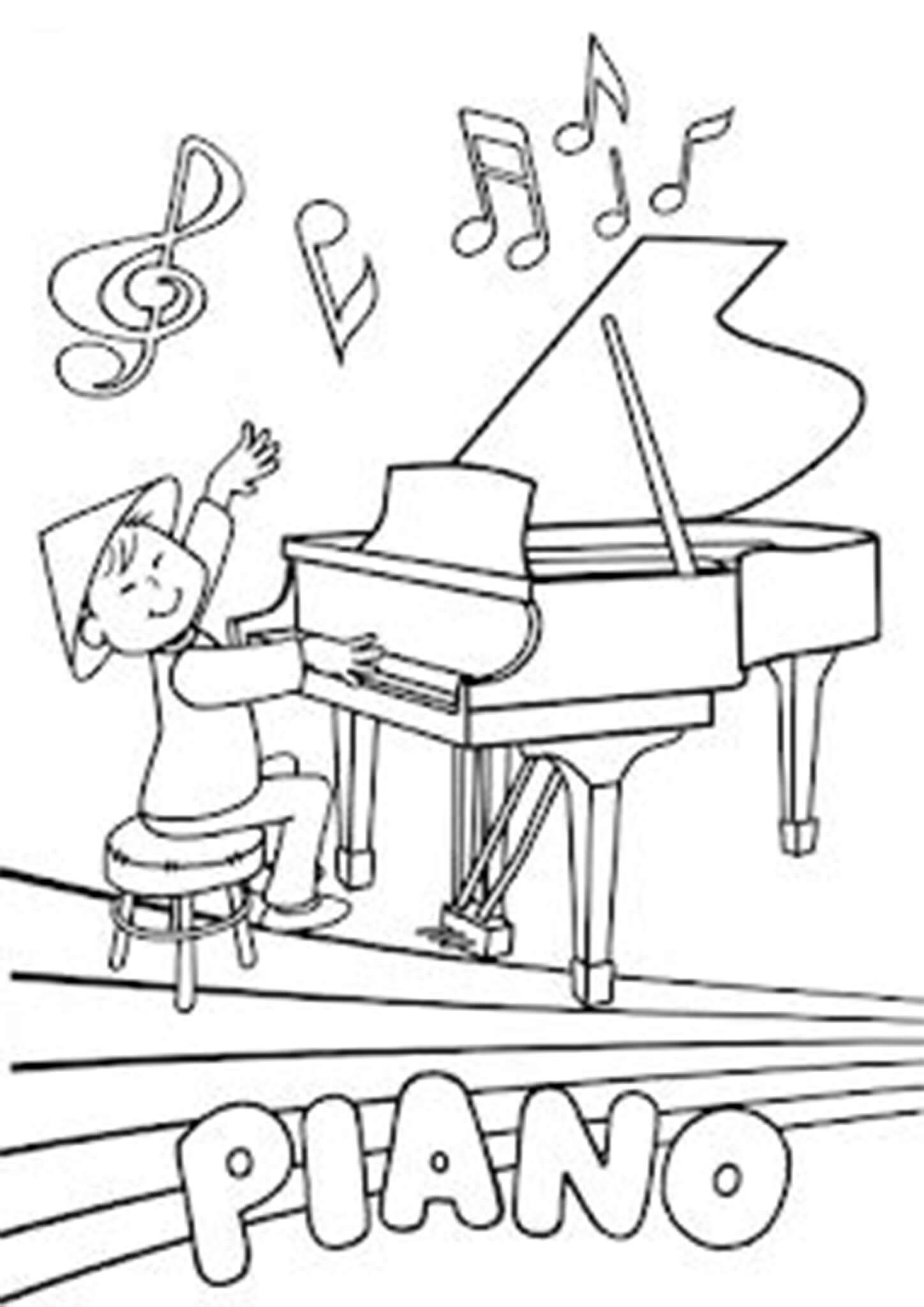 Раскраска игра на пианино