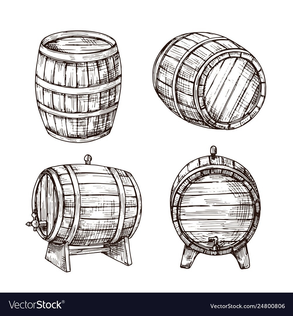 Деревянная бочка рисунок