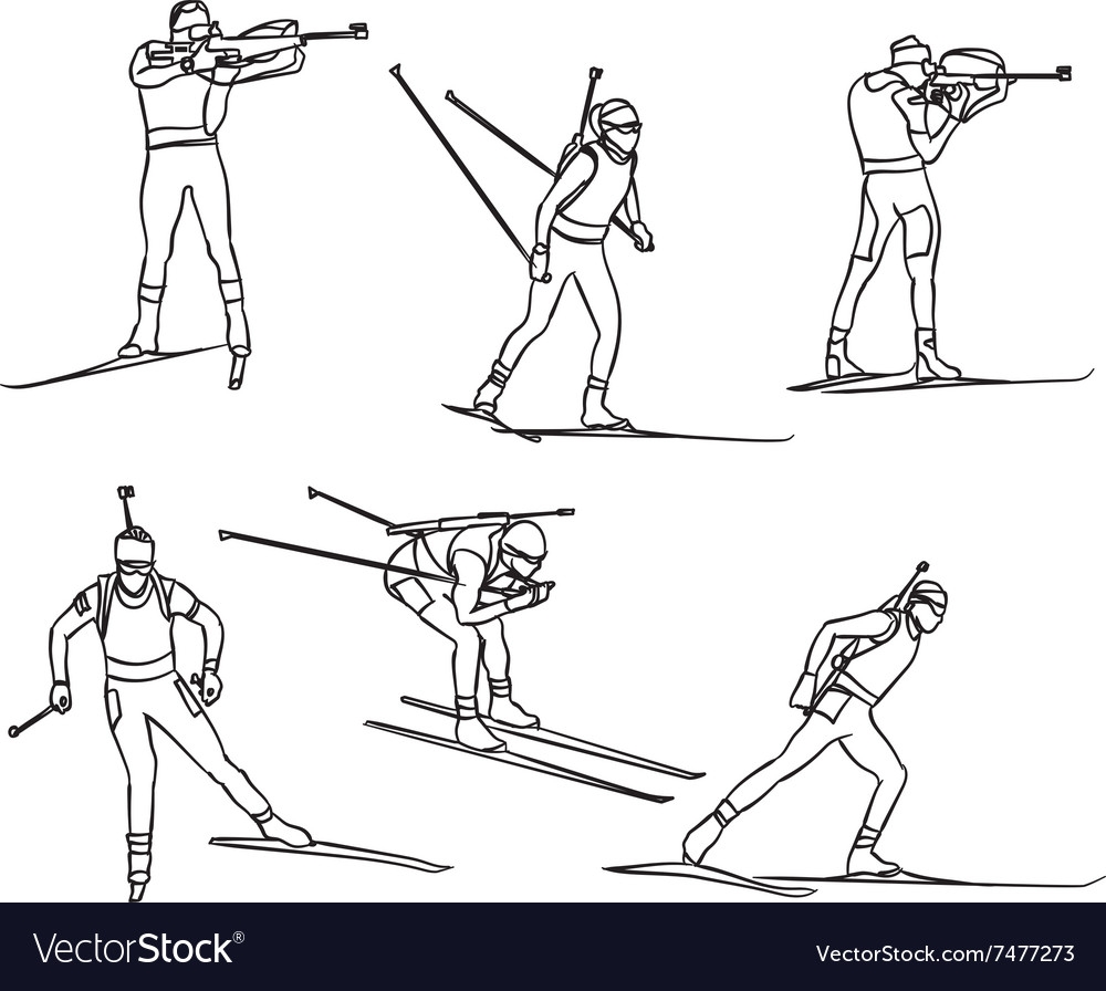 Лыжи и винтовка рисунок