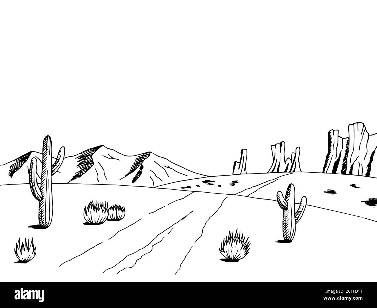 Пустыня пейзаж раскраска для детей