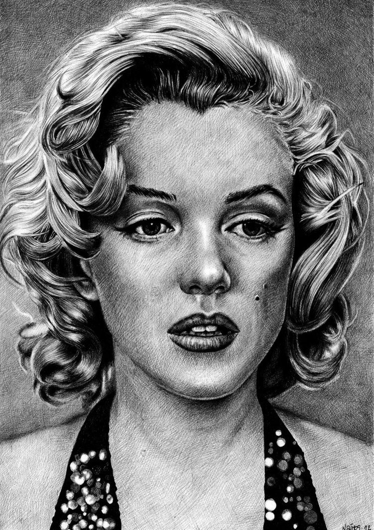 Мэрилин Монро портрет карандашом
