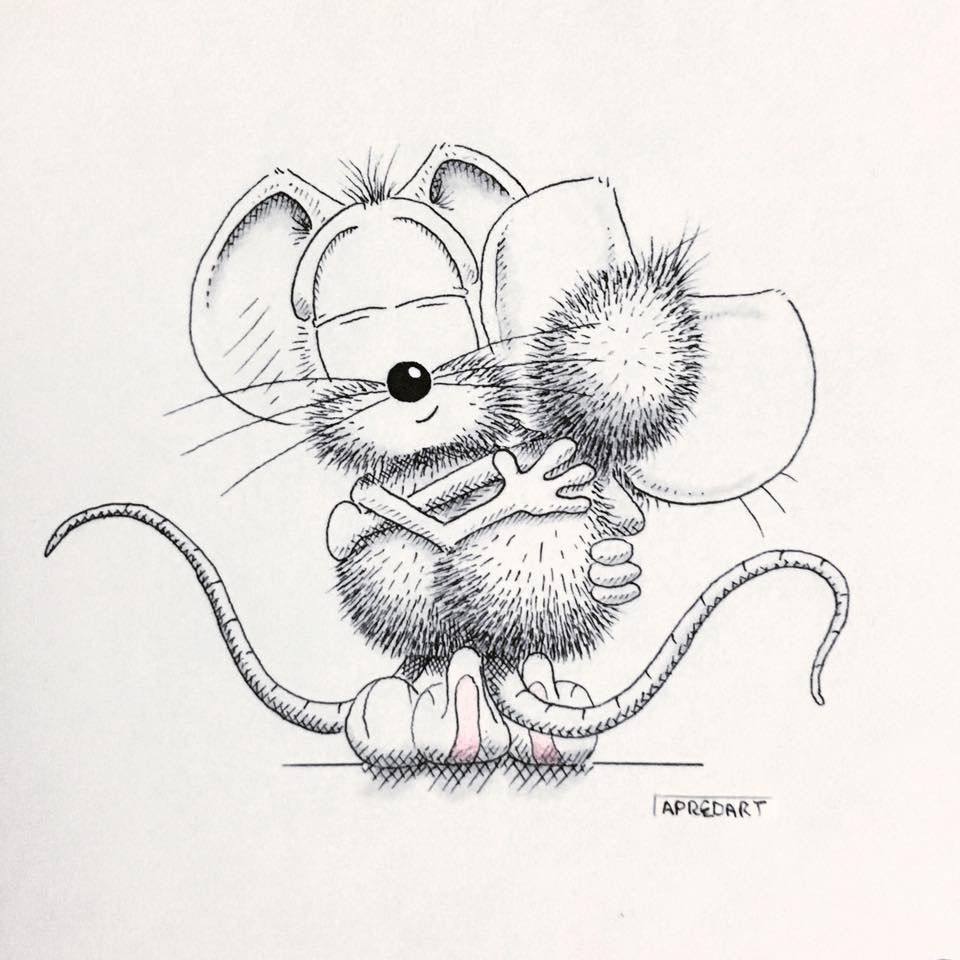 Мышонок рисунок карандашом